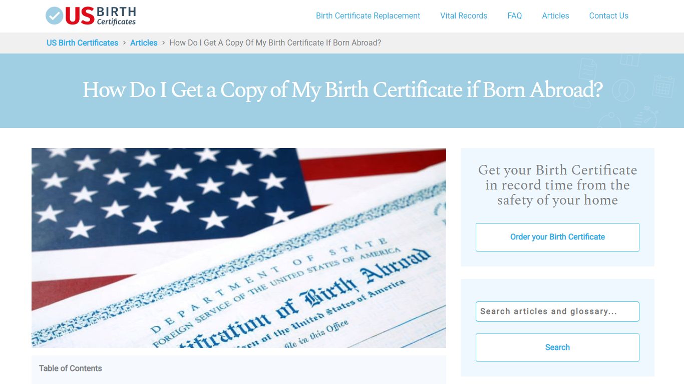 How Do I Get a Copy of My Birth Certificate If Born Abroad?